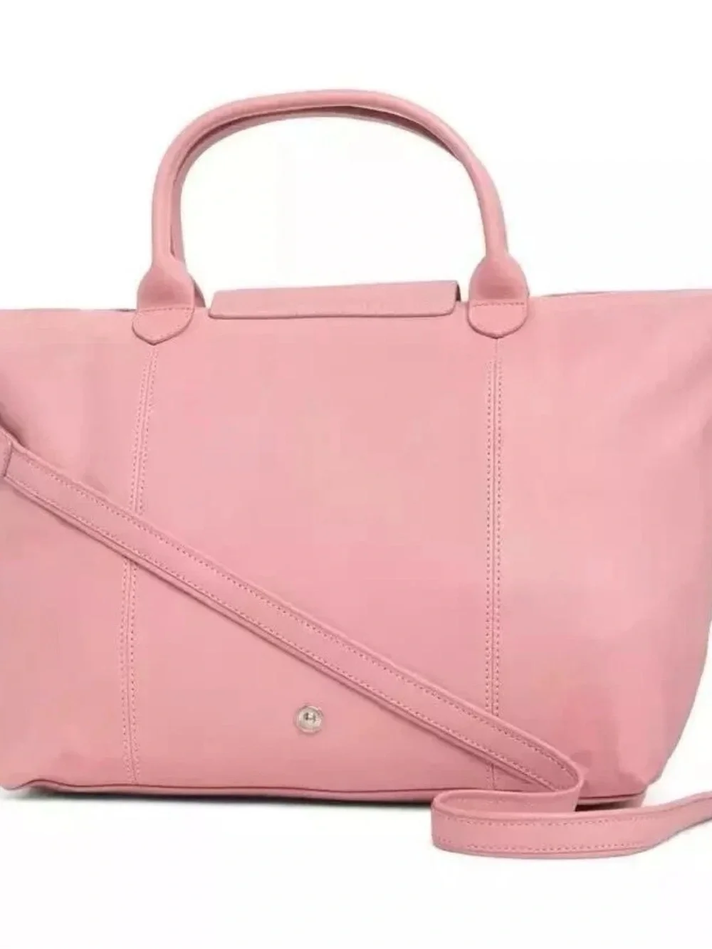 Longchamp Le Pliage Cuir Leather Shoulder Bag in Blush